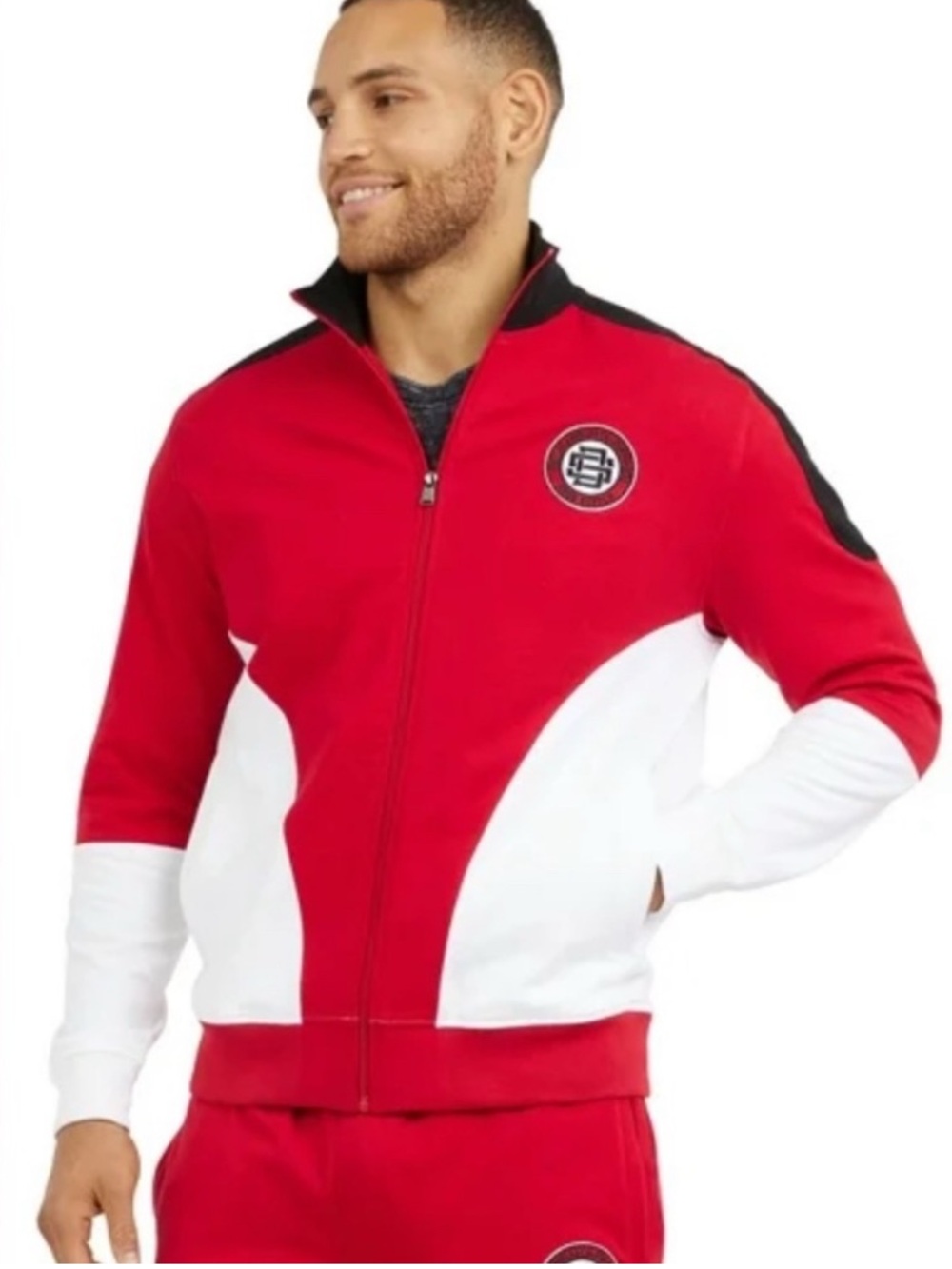 Dogg Supply by Snoop Dogg Red & White Men's Bomber Jacket